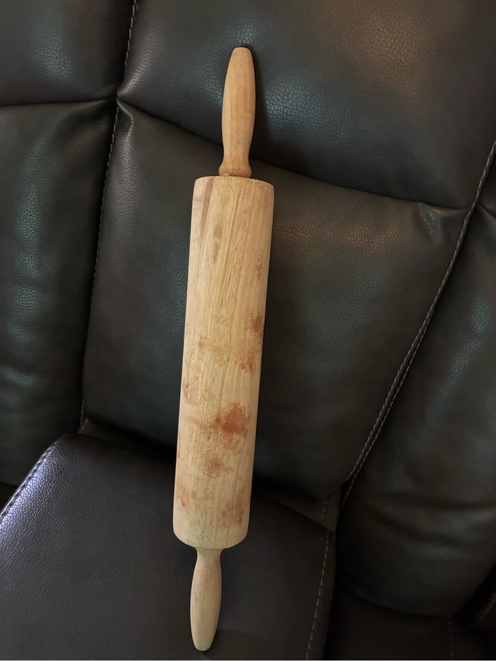 Antique Handmade Wooden Primitive Rolling Pin - Classic Kitchen Tool